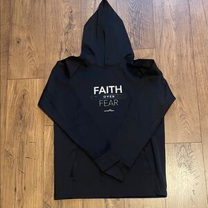 Black Hoodie with 'Faith Over Fear' Print